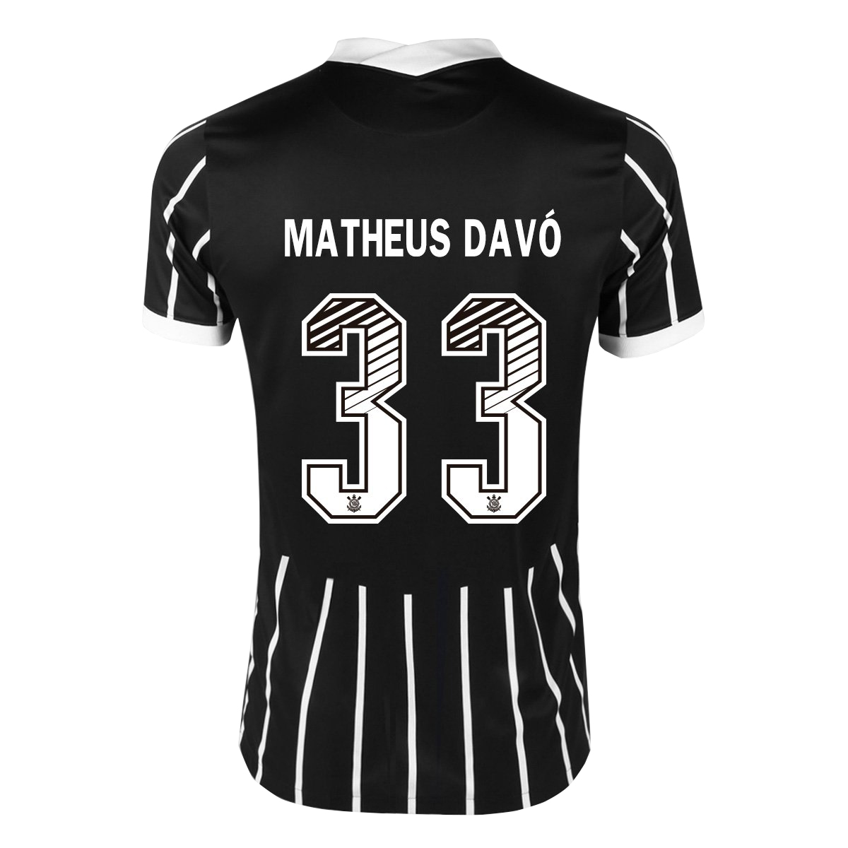 Kinder Fußball Matheus Davo #33 Auswärtstrikot Schwarz Trikot 2020/21 Hemd