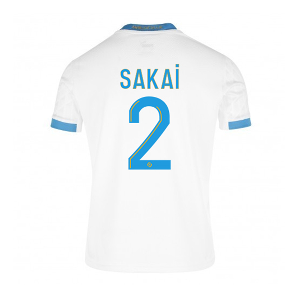 Kinder Fußball Hiroki Sakai #2 Heimtrikot Weiß Blau Trikot 2020/21 Hemd