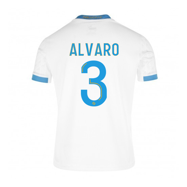 Kinder Fußball Alvaro Gonzalez #3 Heimtrikot Weiß Blau Trikot 2020/21 Hemd