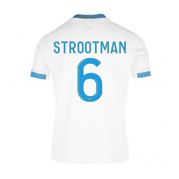 Kinder Fußball Kevin Strootman #6 Heimtrikot Weiß Blau Trikot 2020/21 Hemd