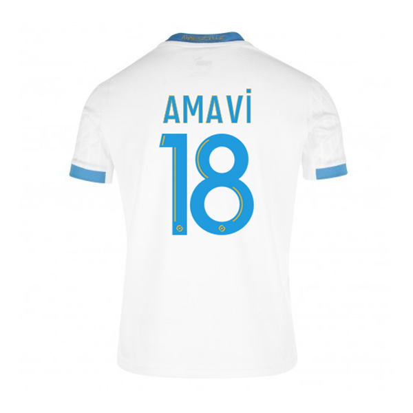 Kinder Fußball Jordan Amavi #18 Heimtrikot Weiß Blau Trikot 2020/21 Hemd