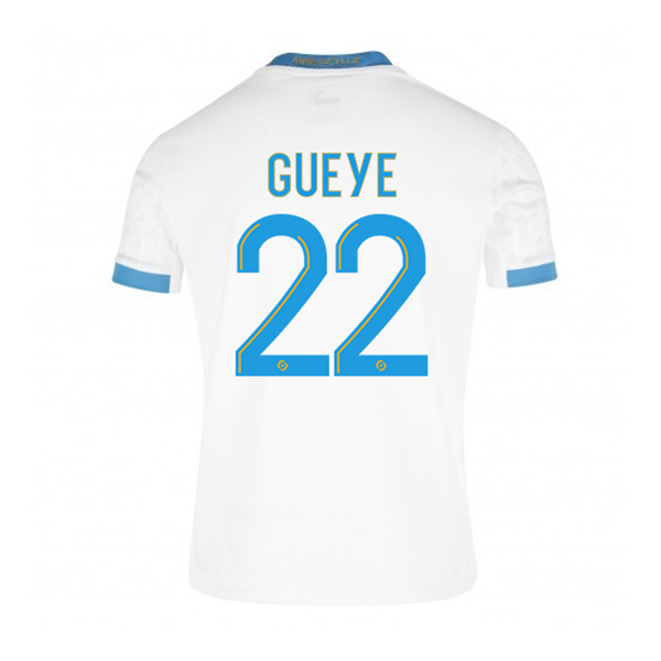Kinder Fußball Pape Gueye #22 Heimtrikot Weiß Blau Trikot 2020/21 Hemd