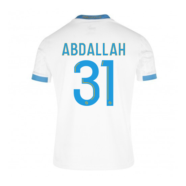 Kinder Fußball Abdallah Ali Mohamed #31 Heimtrikot Weiß Blau Trikot 2020/21 Hemd