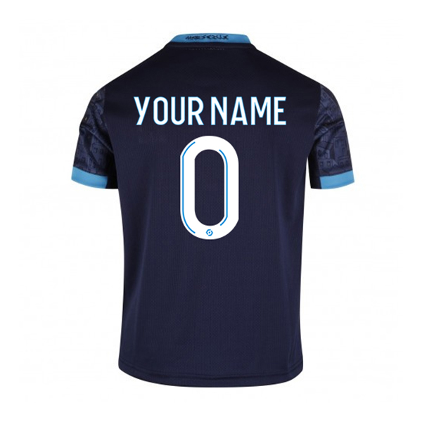 Kinder Fußball Dein Name #0 Auswärtstrikot Dunkelheit Trikot 2020/21 Hemd