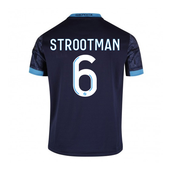 Kinder Fußball Kevin Strootman #6 Auswärtstrikot Dunkelheit Trikot 2020/21 Hemd