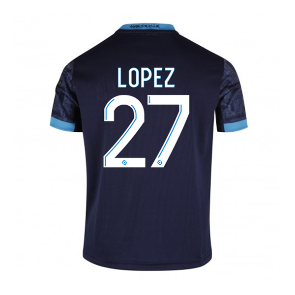 Kinder Fußball Maxime Lopez #27 Auswärtstrikot Dunkelheit Trikot 2020/21 Hemd