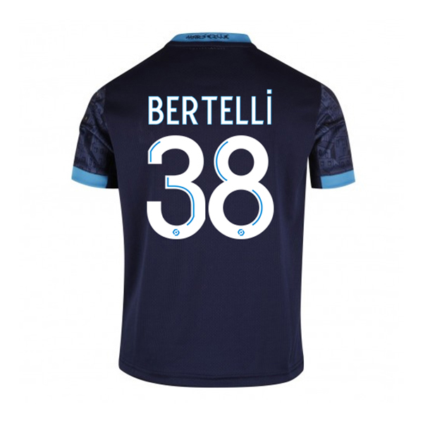 Kinder Fußball Ugo Bertelli #38 Auswärtstrikot Dunkelheit Trikot 2020/21 Hemd