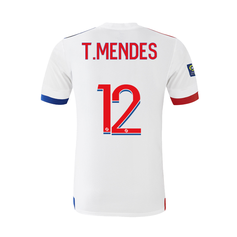 Kinder Fußball Thiago Mendes #12 Heimtrikot Weiß Trikot 2020/21 Hemd