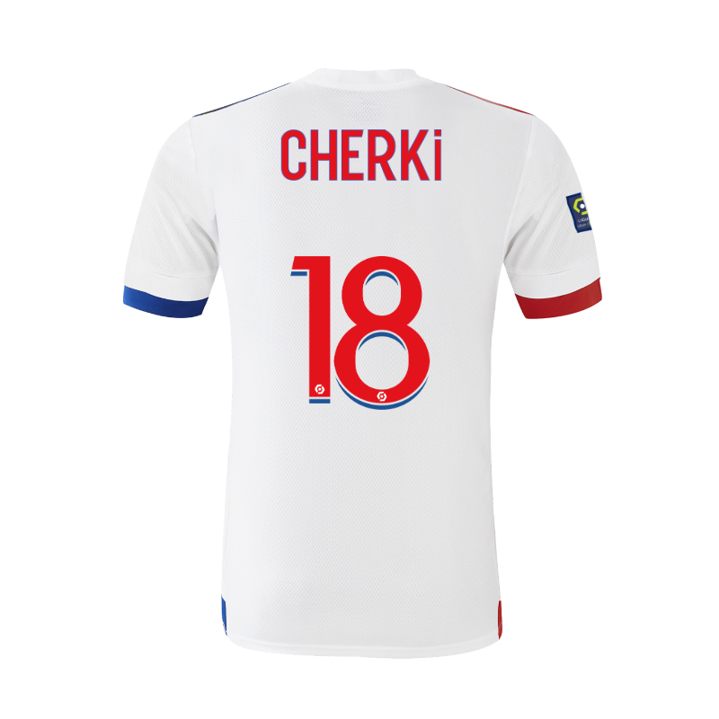 Kinder Fußball Rayan Cherki #18 Heimtrikot Weiß Trikot 2020/21 Hemd