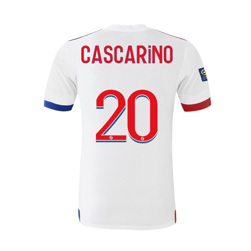Kinder Fußball Delphine Cascarino #20 Heimtrikot Weiß Trikot 2020/21 Hemd