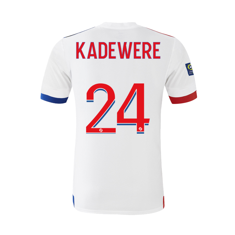 Kinder Fußball Tino Kadewere #24 Heimtrikot Weiß Trikot 2020/21 Hemd