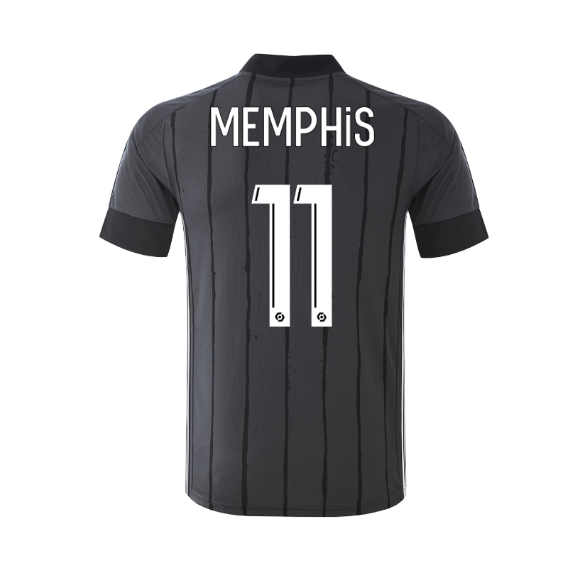 Kinder Fußball Memphis Depay #11 Auswärtstrikot Grau Trikot 2020/21 Hemd