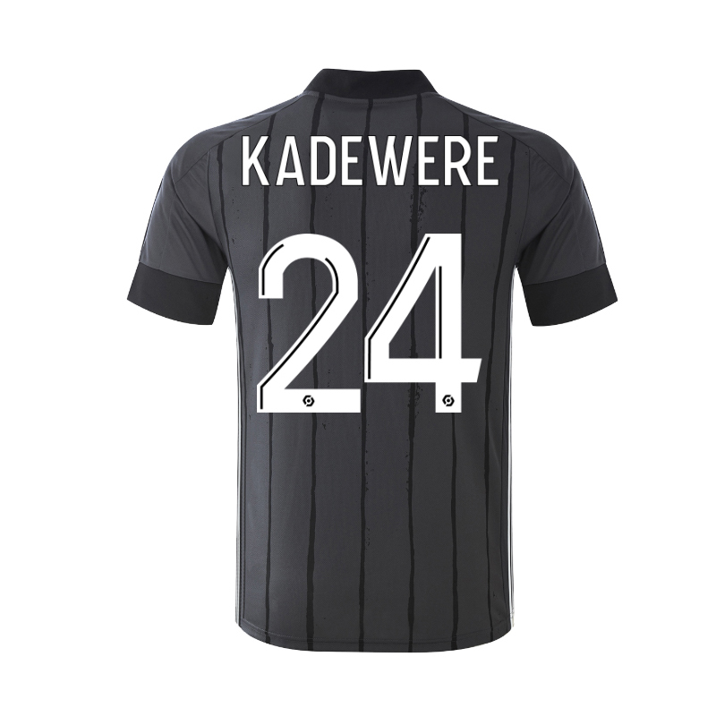 Kinder Fußball Tino Kadewere #24 Auswärtstrikot Grau Trikot 2020/21 Hemd