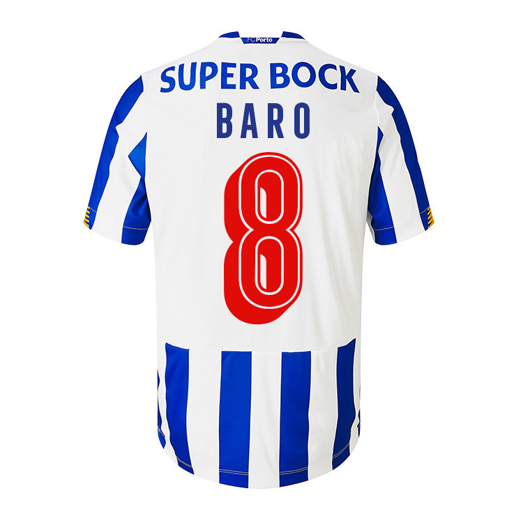 Kinder Fußball Romario Baro #8 Heimtrikot Weiß Blau Trikot 2020/21 Hemd