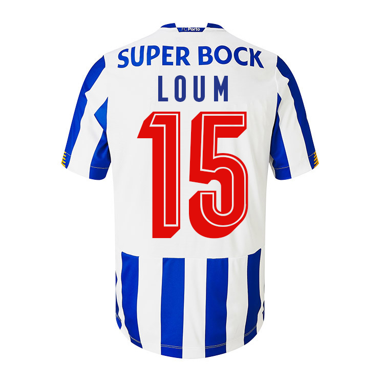 Kinder Fußball Mamadou Loum #15 Heimtrikot Weiß Blau Trikot 2020/21 Hemd