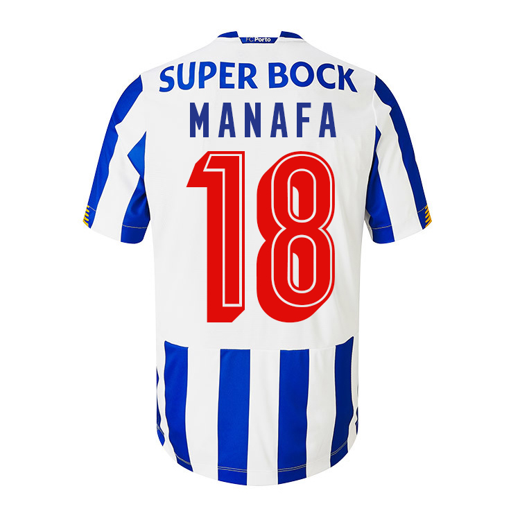 Kinder Fußball Wilson Manafa #18 Heimtrikot Weiß Blau Trikot 2020/21 Hemd