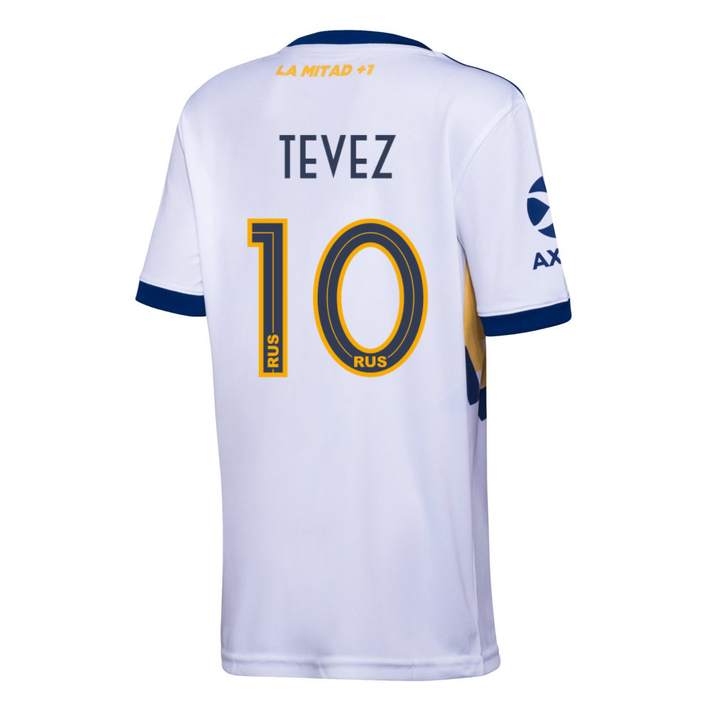 Kinder Fußball Carlos Tevez #10 Auswärtstrikot Weiß Trikot 2020/21 Hemd