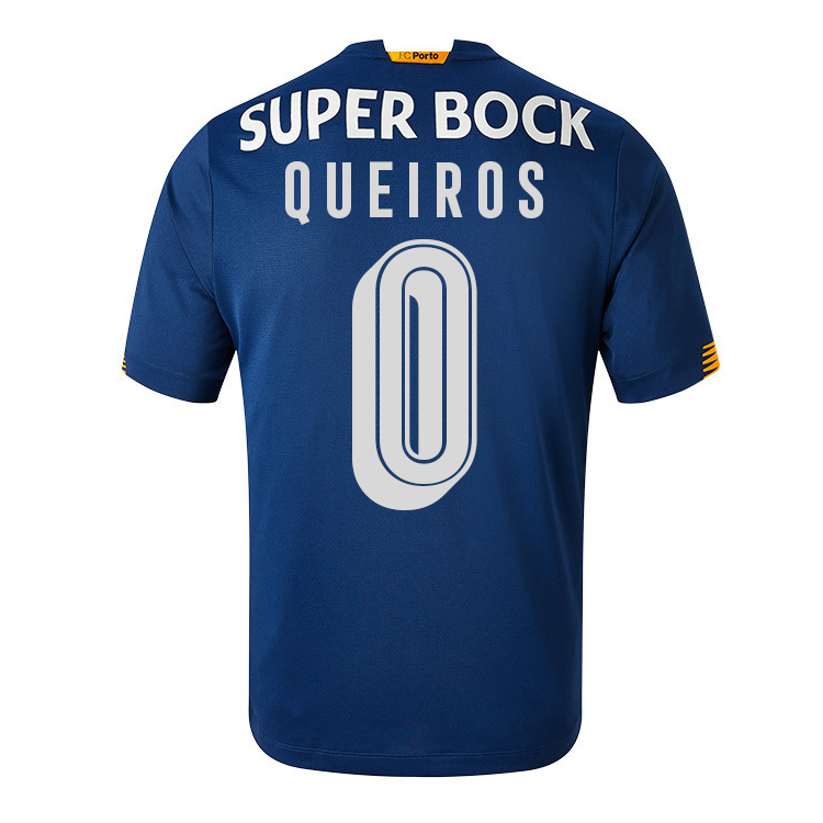 Kinder Fußball Diogo Queiros #0 Auswärtstrikot Kobaltblau Trikot 2020/21 Hemd