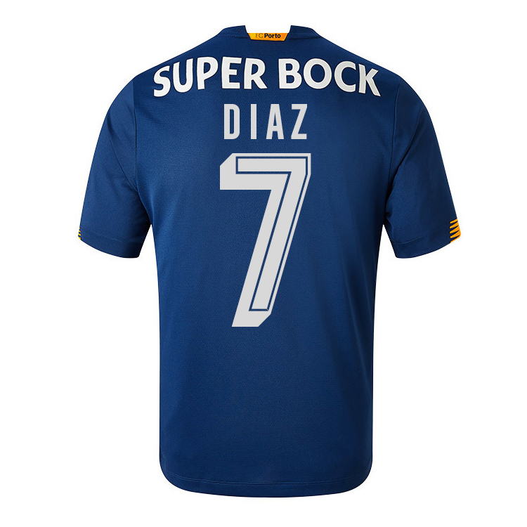 Kinder Fußball Luis Diaz #7 Auswärtstrikot Kobaltblau Trikot 2020/21 Hemd