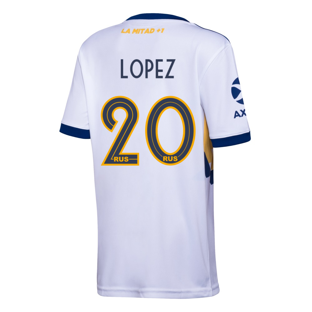 Kinder Fußball Lisandro Lopez #20 Auswärtstrikot Weiß Trikot 2020/21 Hemd