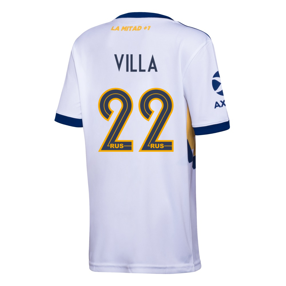 Kinder Fußball Sebastian Villa #22 Auswärtstrikot Weiß Trikot 2020/21 Hemd