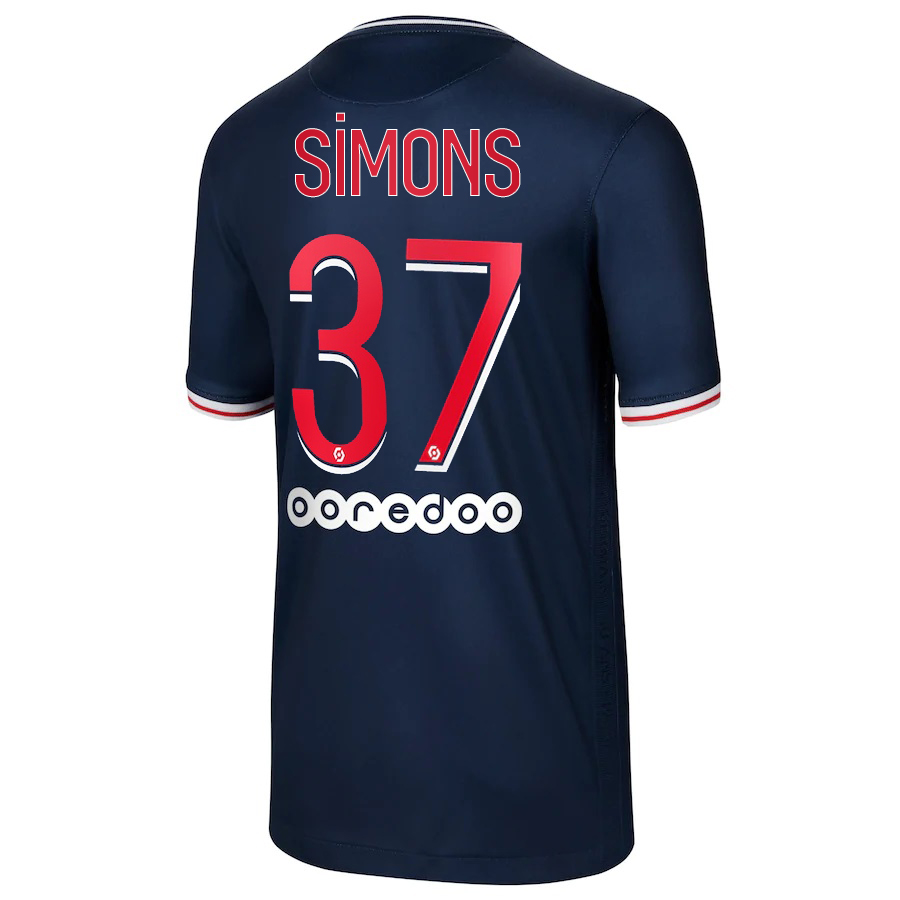 Kinder Fußball Xavi Simons #37 Heimtrikot Dunkelheit Trikot 2020/21 Hemd