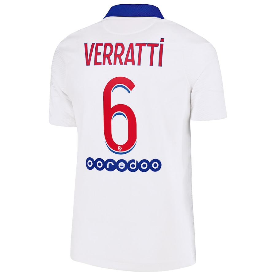 Kinder Fußball Marco Verratti #6 Auswärtstrikot Weiß Trikot 2020/21 Hemd