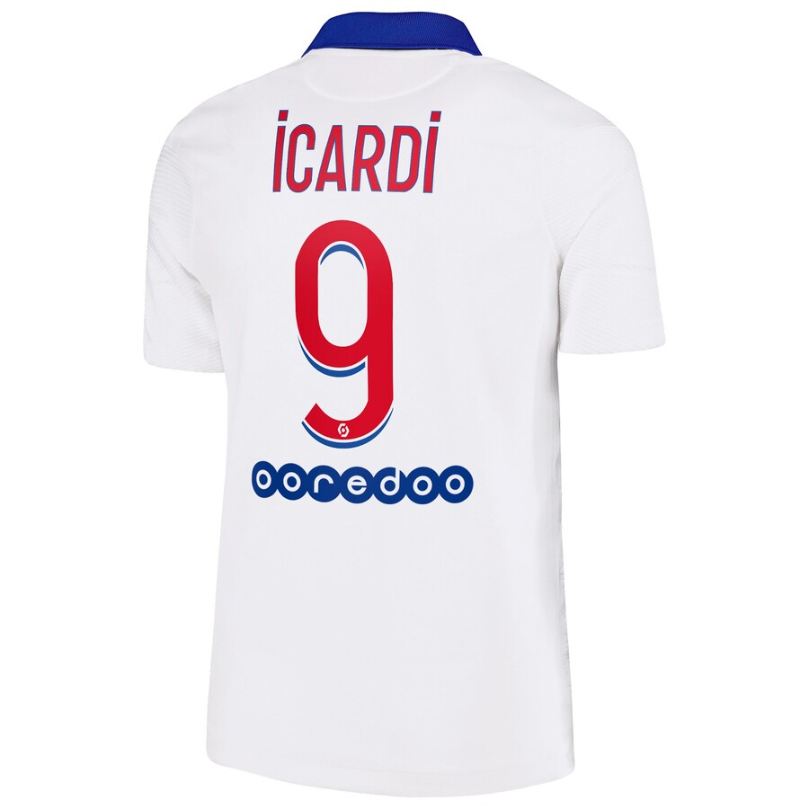 Kinder Fußball Mauro Icardi #9 Auswärtstrikot Weiß Trikot 2020/21 Hemd