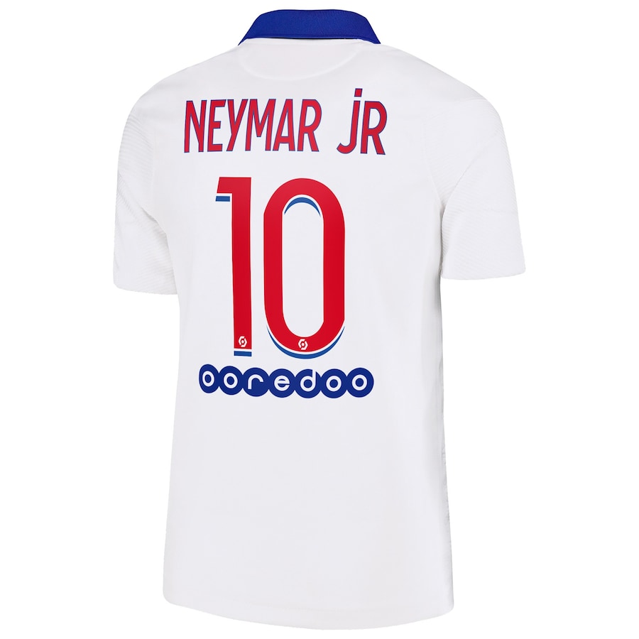 Kinder Fußball Neymar Jr #10 Auswärtstrikot Weiß Trikot 2020/21 Hemd