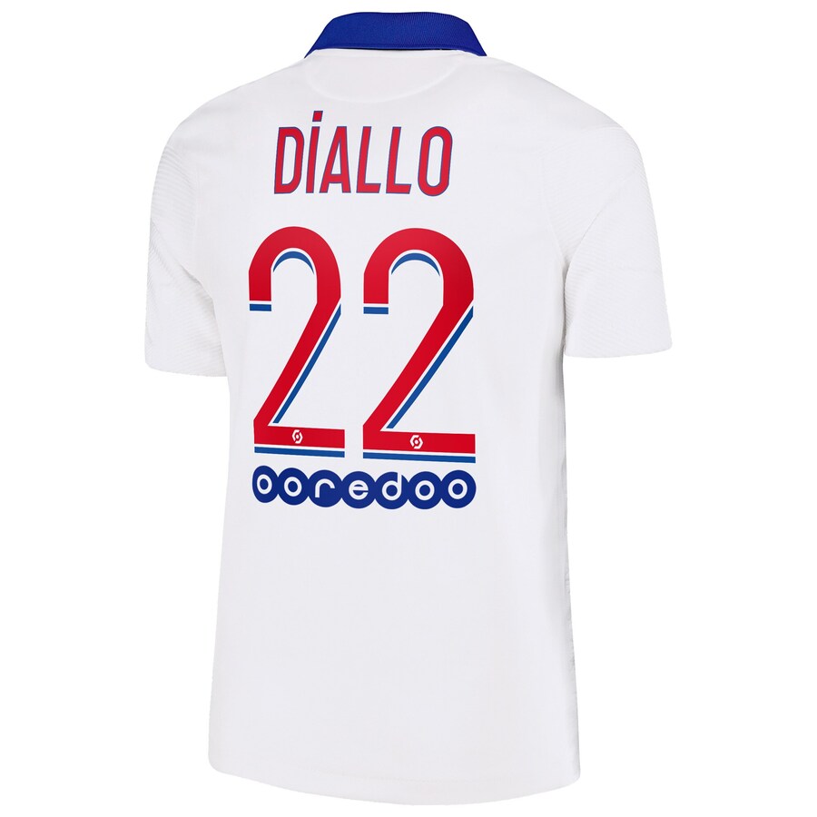 Kinder Fußball Abdou Diallo #22 Auswärtstrikot Weiß Trikot 2020/21 Hemd