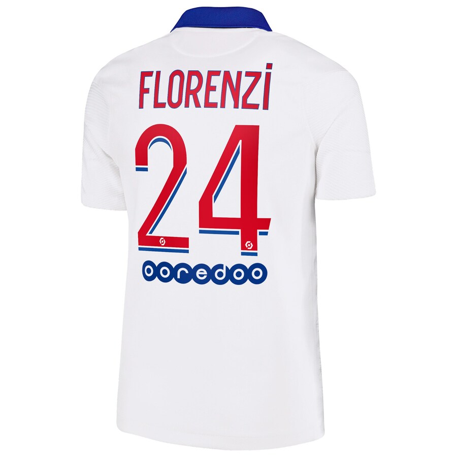 Kinder Fußball Alessandro Florenzi #24 Auswärtstrikot Weiß Trikot 2020/21 Hemd