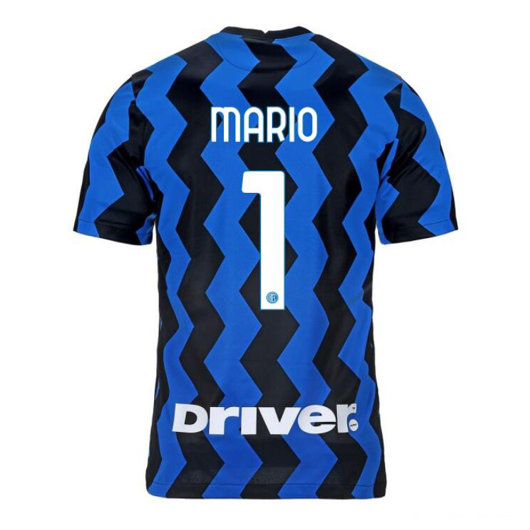 Kinder Fußball Joao Mario #1 Heimtrikot Blau Schwarz Trikot 2020/21 Hemd