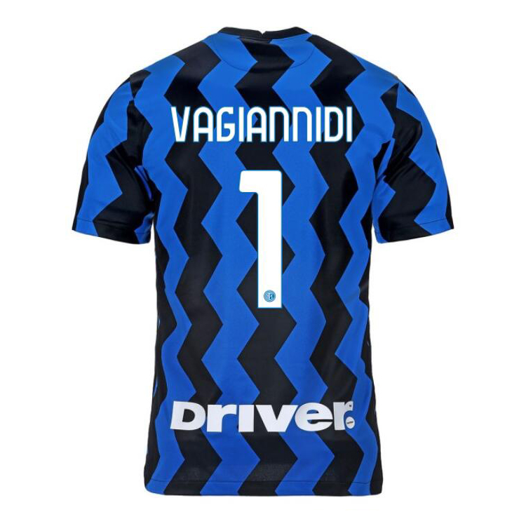 Kinder Fußball Georgios Vagiannidis #1 Heimtrikot Blau Schwarz Trikot 2020/21 Hemd