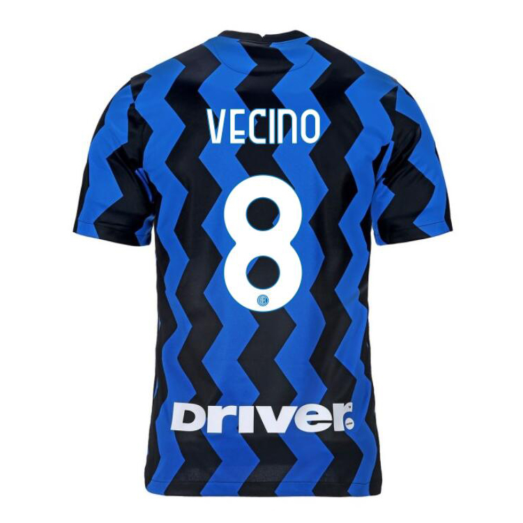 Kinder Fußball Matias Vecino #8 Heimtrikot Blau Schwarz Trikot 2020/21 Hemd