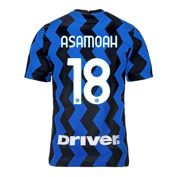Kinder Fußball Kwadwo Asamoah #18 Heimtrikot Blau Schwarz Trikot 2020/21 Hemd