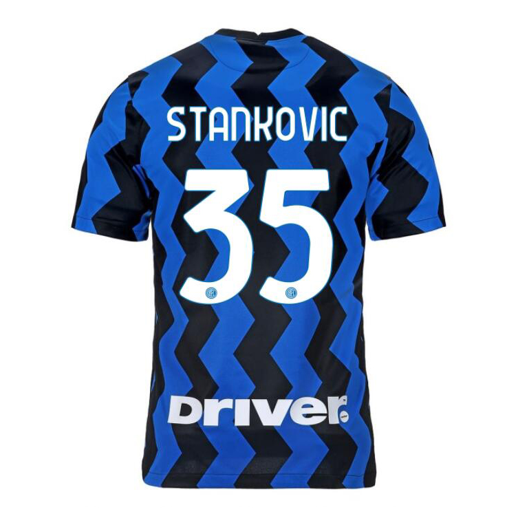 Kinder Fußball Filip Stankovic #35 Heimtrikot Blau Schwarz Trikot 2020/21 Hemd