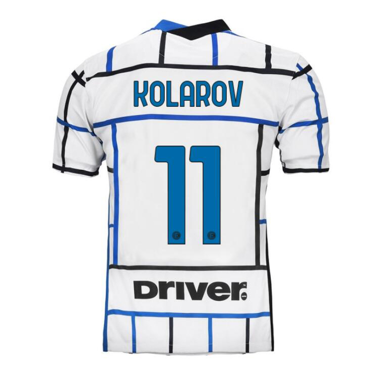 Kinder Fußball Aleksandar Kolarov #11 Auswärtstrikot Weiß Blau Trikot 2020/21 Hemd
