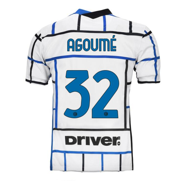 Kinder Fußball Lucien Agoume #32 Auswärtstrikot Weiß Blau Trikot 2020/21 Hemd