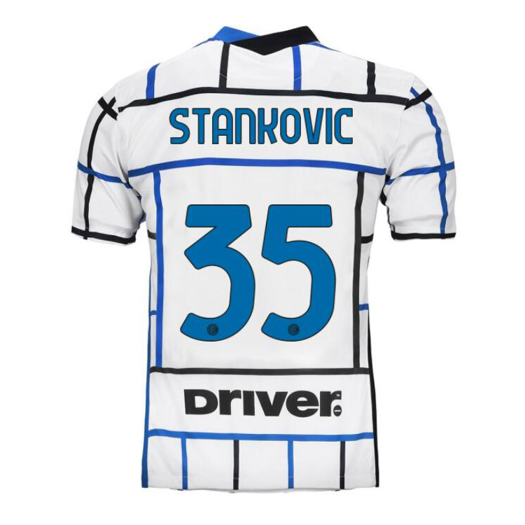 Kinder Fußball Filip Stankovic #35 Auswärtstrikot Weiß Blau Trikot 2020/21 Hemd