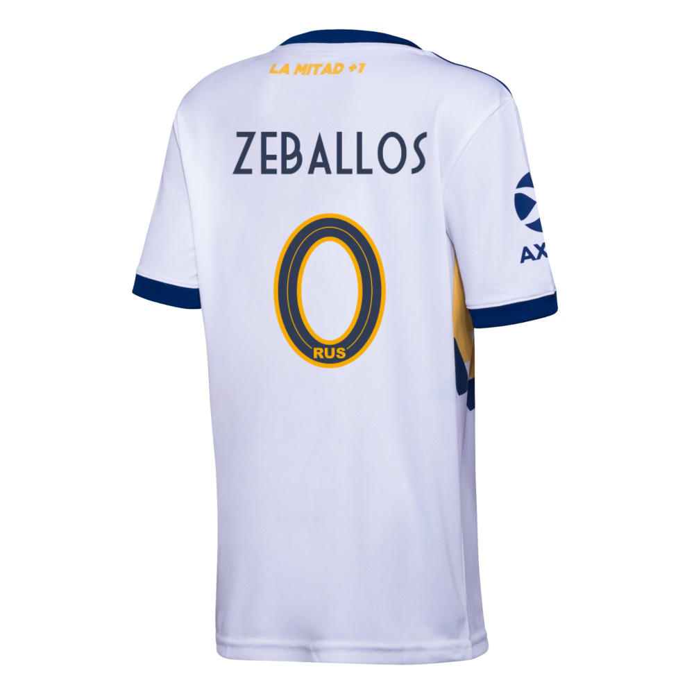 Kinder Fußball Exequiel Zeballos #0 Auswärtstrikot Weiß Trikot 2020/21 Hemd