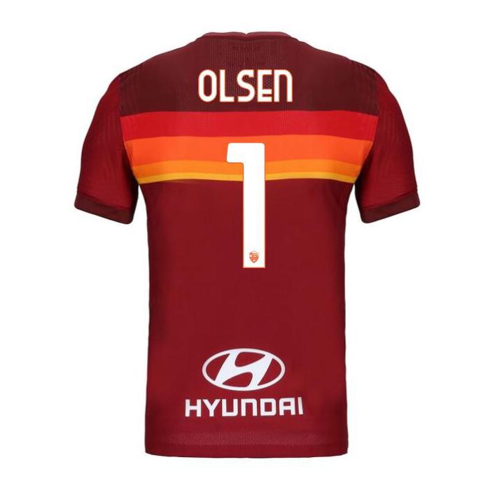 Kinder Fußball Robin Olsen #1 Heimtrikot Rot Trikot 2020/21 Hemd
