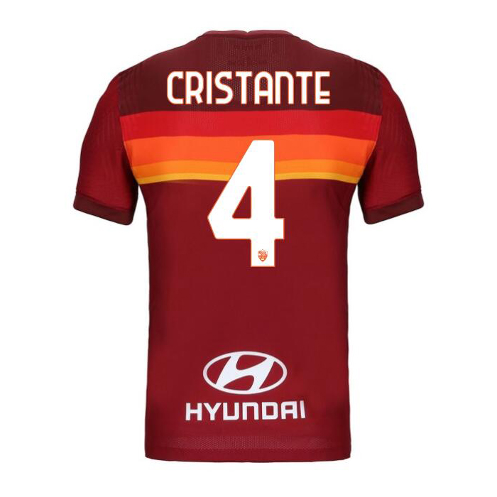 Kinder Fußball Bryan Cristante #4 Heimtrikot Rot Trikot 2020/21 Hemd