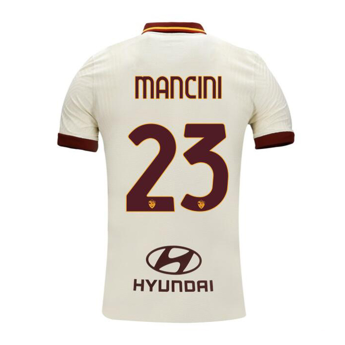 Kinder Fußball Gianluca Mancini #23 Auswärtstrikot Champagner Trikot 2020/21 Hemd