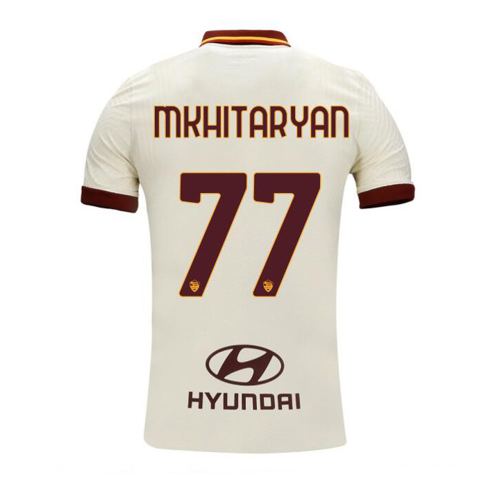 Kinder Fußball Henrikh Mkhitaryan #77 Auswärtstrikot Champagner Trikot 2020/21 Hemd