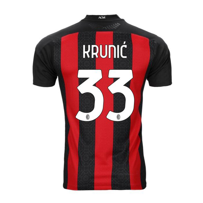 Kinder Fußball Rade Krunic #33 Heimtrikot Rot Schwarz Trikot 2020/21 Hemd
