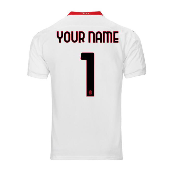 Kinder Fußball Dein Name #1 Auswärtstrikot Weiß Trikot 2020/21 Hemd
