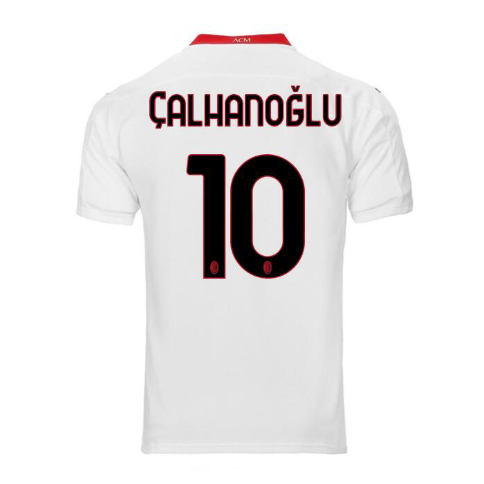 Kinder Fußball Hakan Calhanoglu #10 Auswärtstrikot Weiß Trikot 2020/21 Hemd