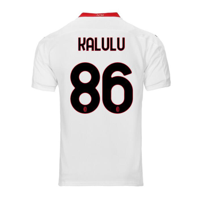 Kinder Fußball Pierre Kalulu #86 Auswärtstrikot Weiß Trikot 2020/21 Hemd