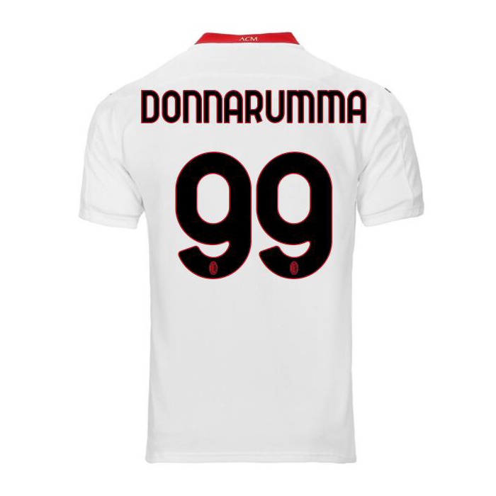 Kinder Fußball Gianluigi Donnarumma #99 Auswärtstrikot Weiß Trikot 2020/21 Hemd