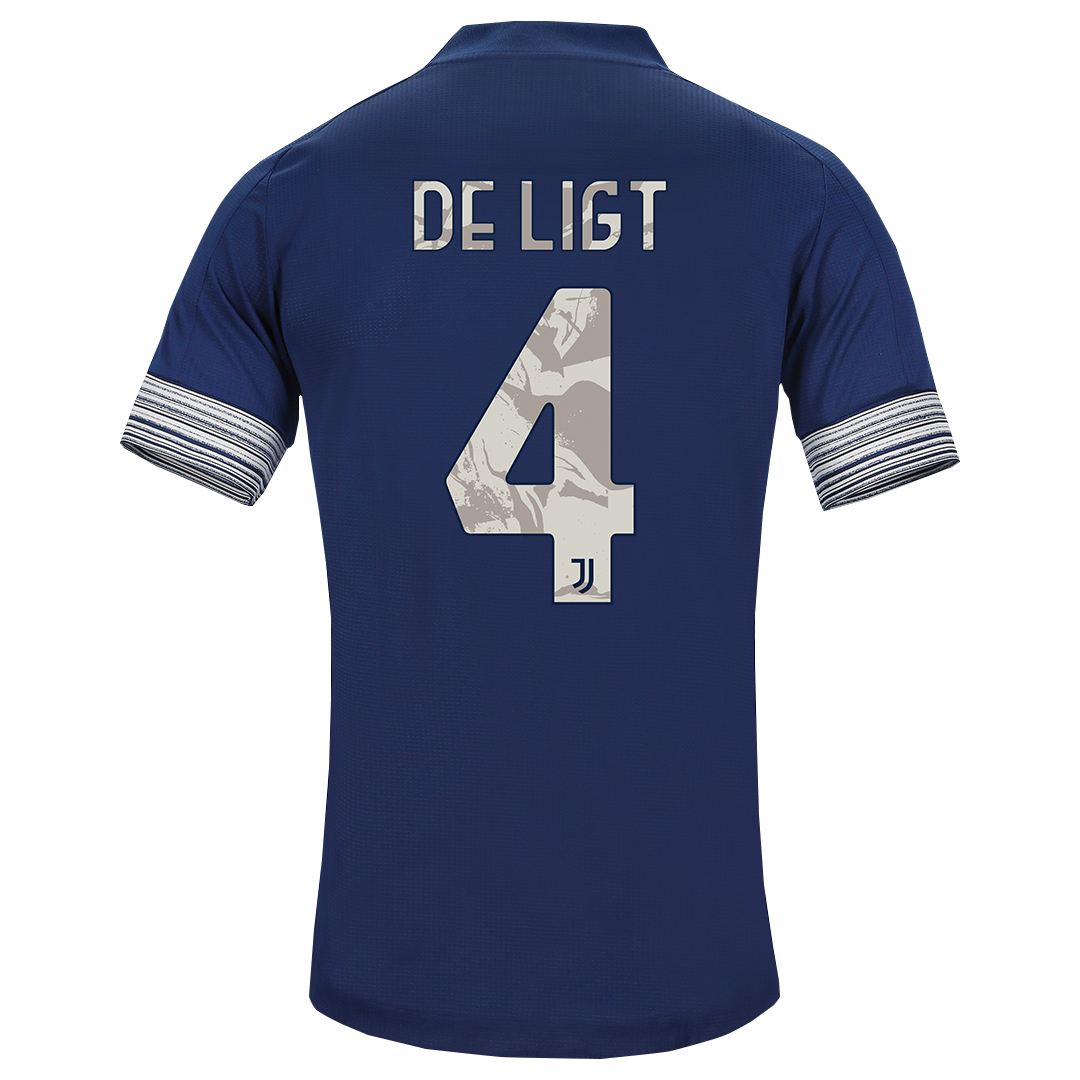 Kinder Fußball Matthijs De Ligt #4 Auswärtstrikot Dunkelheit Trikot 2020/21 Hemd